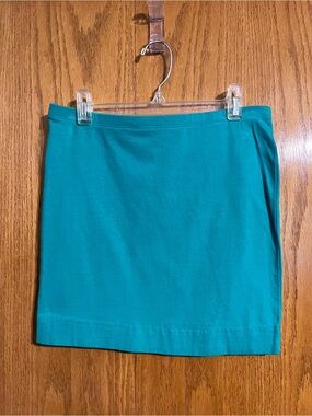 H&M Green Stretch Cotton Mini Skirt